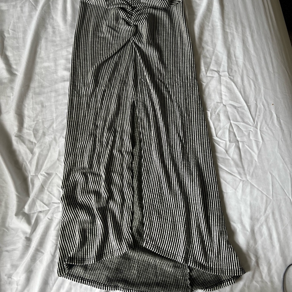 Black and White Striped Women's Skirt